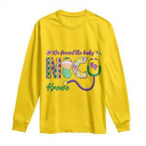 Funny NICU Mardi Gras Long Sleeve Shirt We Found The Baby NICU Krewe King Cake TS11 Daisy Print Your Wear