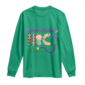 Funny NICU Mardi Gras Long Sleeve Shirt We Found The Baby NICU Krewe King Cake TS11 Irish Green Print Your Wear