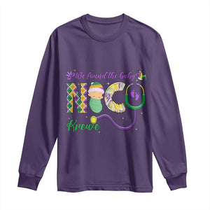 Funny NICU Mardi Gras Long Sleeve Shirt We Found The Baby NICU Krewe King Cake TS11 Purple Print Your Wear