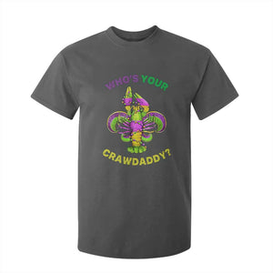 Funny Who's Your Crawdaddy T Shirt For Kid Vintage Crawfish Beads Fleur De Lis Mardi Gras TS11 Dark Heather Print Your Wear