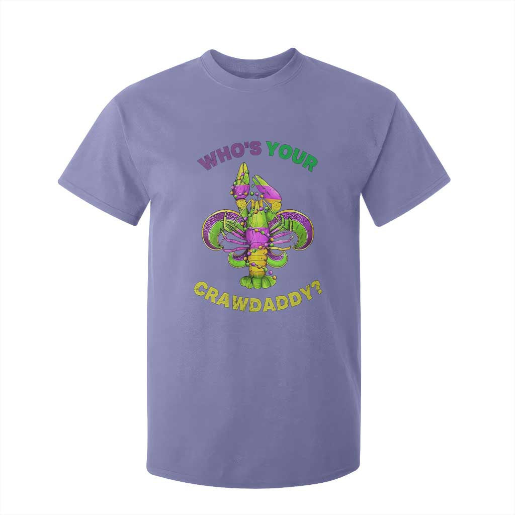 Funny Who's Your Crawdaddy T Shirt For Kid Vintage Crawfish Beads Fleur De Lis Mardi Gras TS11 Violet Print Your Wear