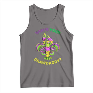 Funny Who's Your Crawdaddy Tank Top Vintage Crawfish Beads Fleur De Lis Mardi Gras TS11 Deep Heather Print Your Wear