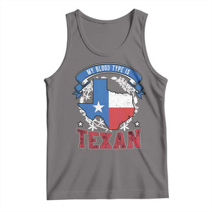 My Blood Types Is Texan Tank Top Proud American Texan TX Map Bluebonnet TS11 Deep Heather Print Your Wear