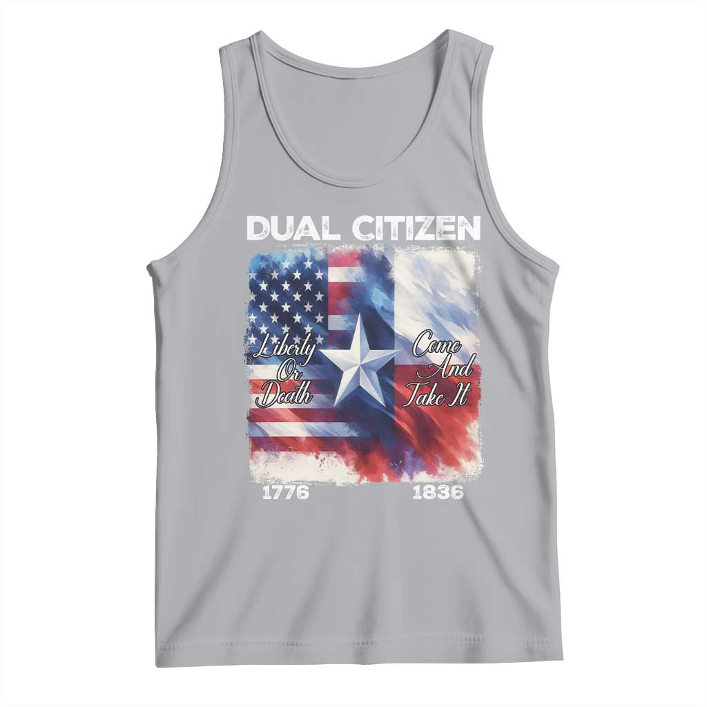 Proud American Texan Tank Top Dual Citizen Liberty Or Death Come And Take It TS11 Athletic Heather Print Your Wear