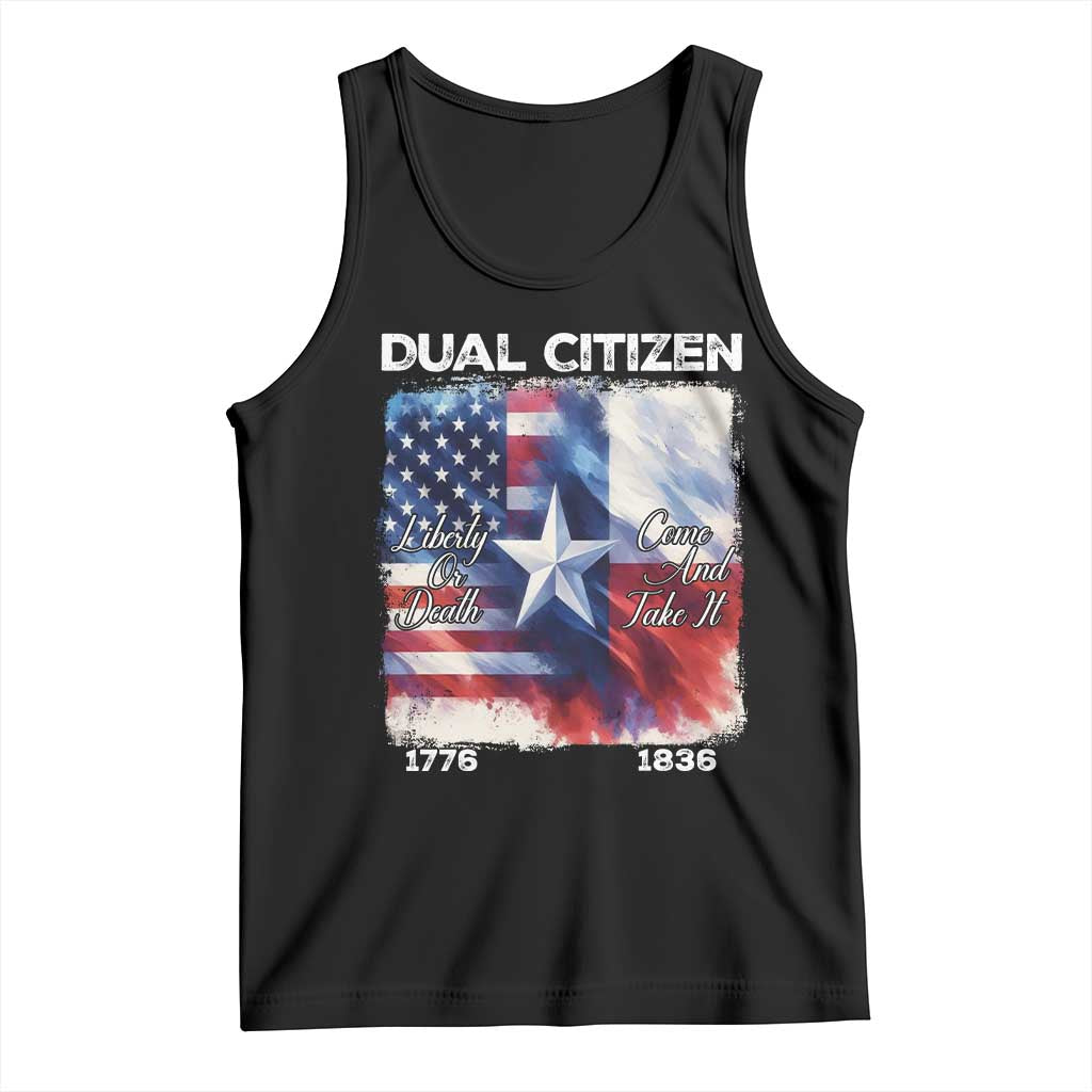 Proud American Texan Tank Top Dual Citizen Liberty Or Death Come And Take It TS11 Black Print Your Wear