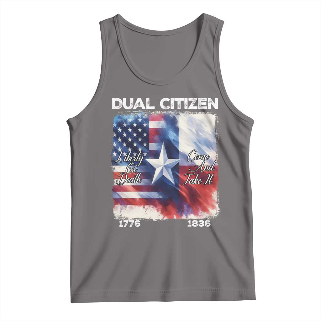 Proud American Texan Tank Top Dual Citizen Liberty Or Death Come And Take It TS11 Deep Heather Print Your Wear