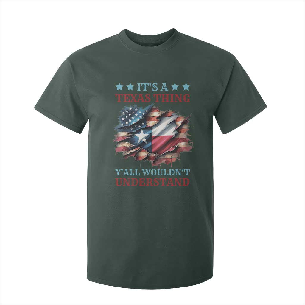 It's A Texas Thing Y'all Wouldn't Understand T Shirt For Kid USA Texas Flag TS11 Dark Forest Green Print Your Wear