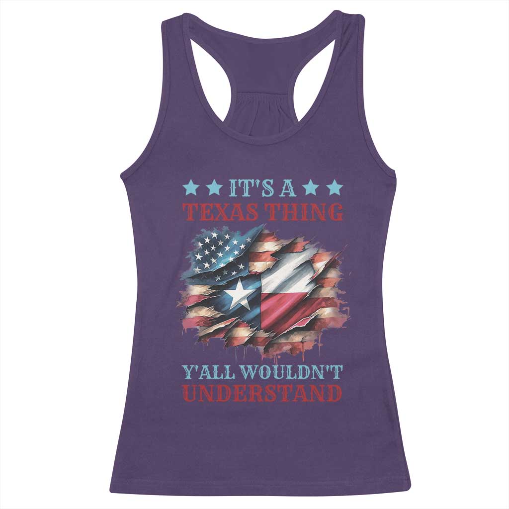It's A Texas Thing Y'all Wouldn't Understand Racerback Tank Top USA Texas Flag TS11 Purple Print Your Wear