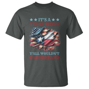 It's A Texas Thing Y'all Wouldn't Understand T Shirt USA Texas Flag TS11 Dark Heather Print Your Wear