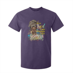 Christian African American T Shirt For Kid With God All Things Are Possible Black Prayer TS11 Purple Print Your Wear