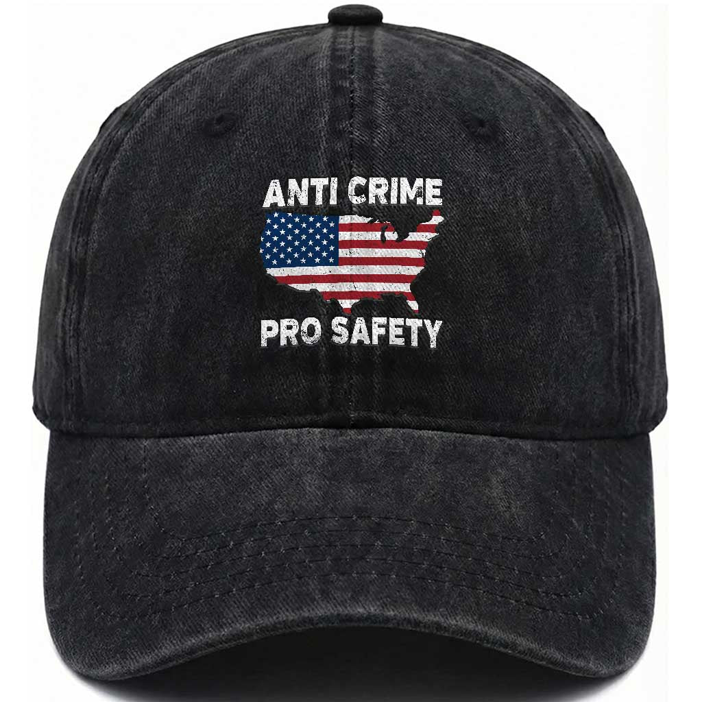 Anti Crime Pro Safety Washed Cotton Baseball Cap Mayor Resistance Protest Jacob Political TS11 Print Your Wear