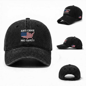 Anti Crime Pro Safety Washed Cotton Baseball Cap Mayor Resistance Protest Jacob Political TS11 Washed Cap Universal Fit Black Print Your Wear