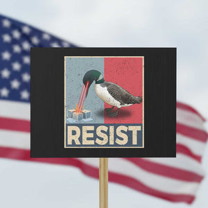 Minnesota Loon Resist Protest Sign Loon Bird Laser Ice Cube Poster Graphic TS11 Horizontal 18" × 24" Black Print Your Wear