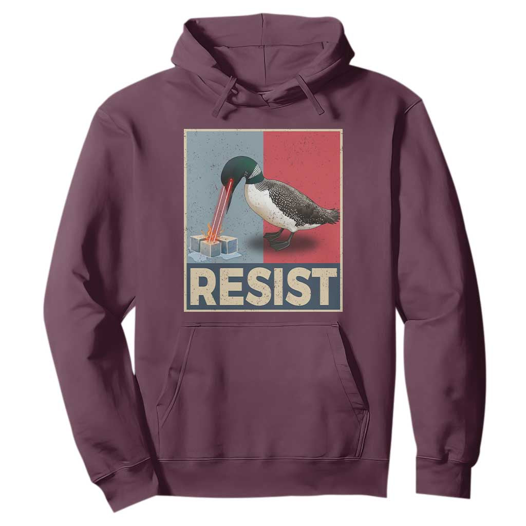 Minnesota Loon Resist Hoodie Loon Bird Laser Ice Cube Poster Graphic TS11 Maroon Print Your Wear