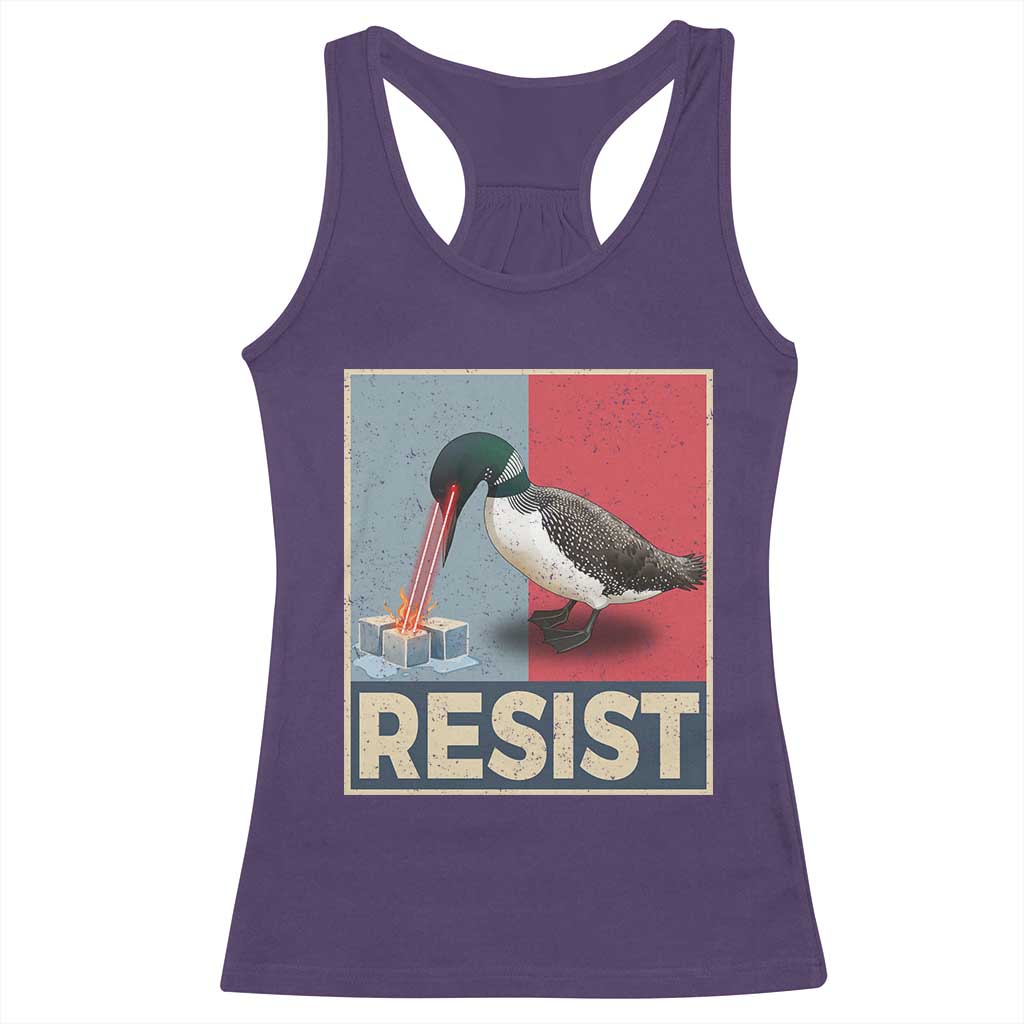 Minnesota Loon Resist Racerback Tank Top Loon Bird Laser Ice Cube Poster Graphic TS11 Purple Print Your Wear