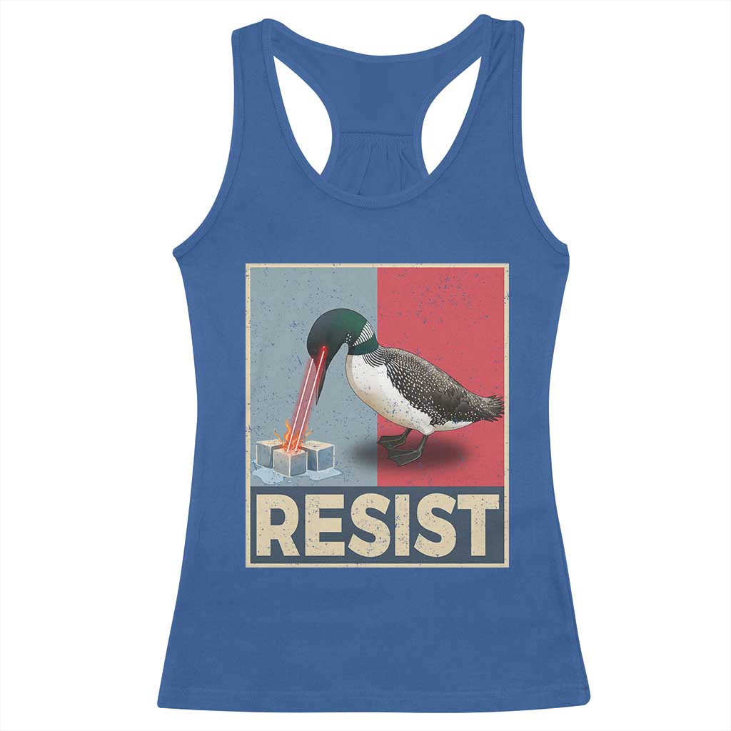 Minnesota Loon Resist Racerback Tank Top Loon Bird Laser Ice Cube Poster Graphic TS11 Royal Blue Print Your Wear