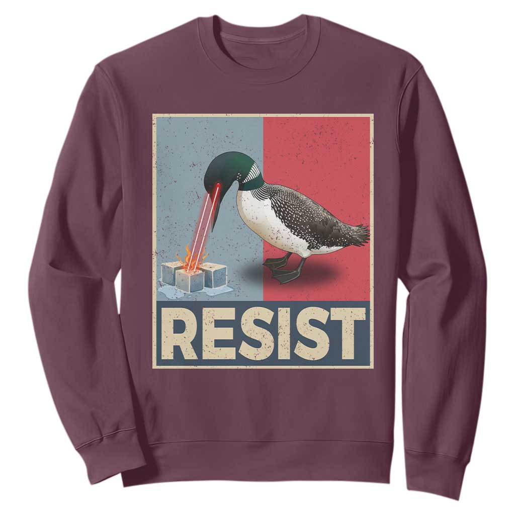 Minnesota Loon Resist Sweatshirt Loon Bird Laser Ice Cube Poster Graphic TS11 Maroon Print Your Wear