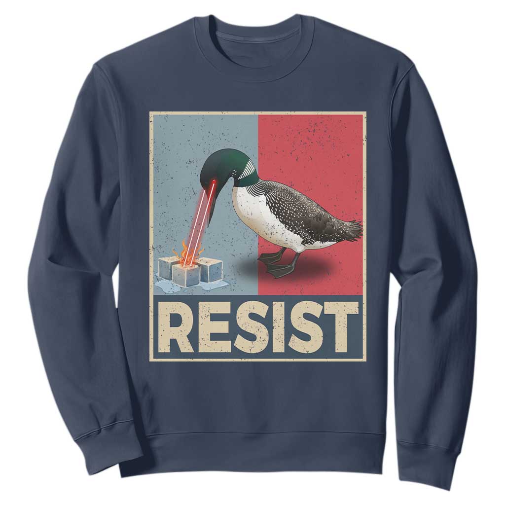 Minnesota Loon Resist Sweatshirt Loon Bird Laser Ice Cube Poster Graphic TS11 Navy Print Your Wear