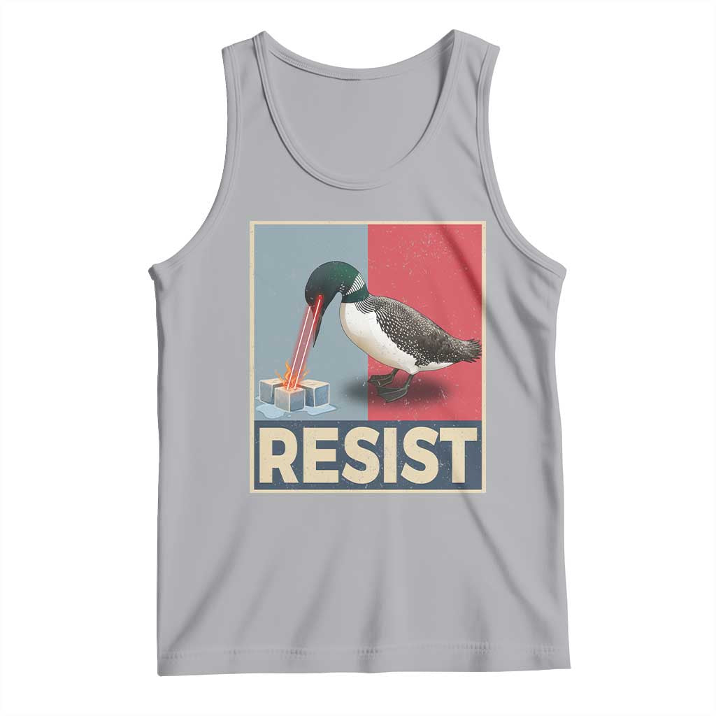 Minnesota Loon Resist Tank Top Loon Bird Laser Ice Cube Poster Graphic TS11 Athletic Heather Print Your Wear
