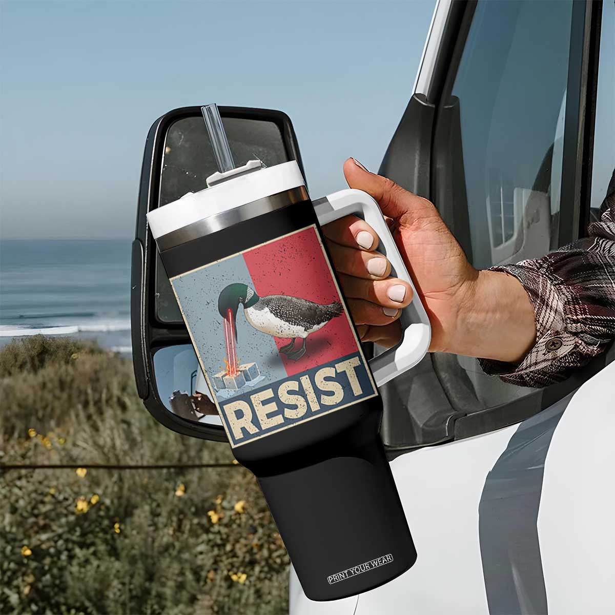 Minnesota Loon Resist Tumbler With Handle Loon Bird Laser Ice Cube Poster Graphic TS11 Print Your Wear