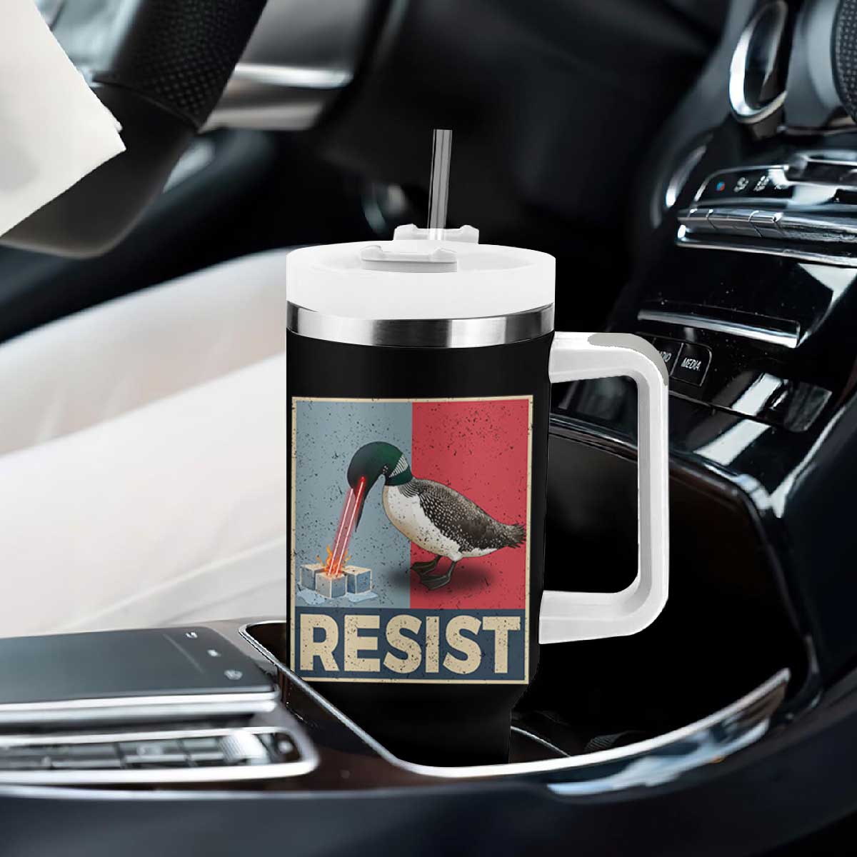 Minnesota Loon Resist Tumbler With Handle Loon Bird Laser Ice Cube Poster Graphic TS11 Print Your Wear