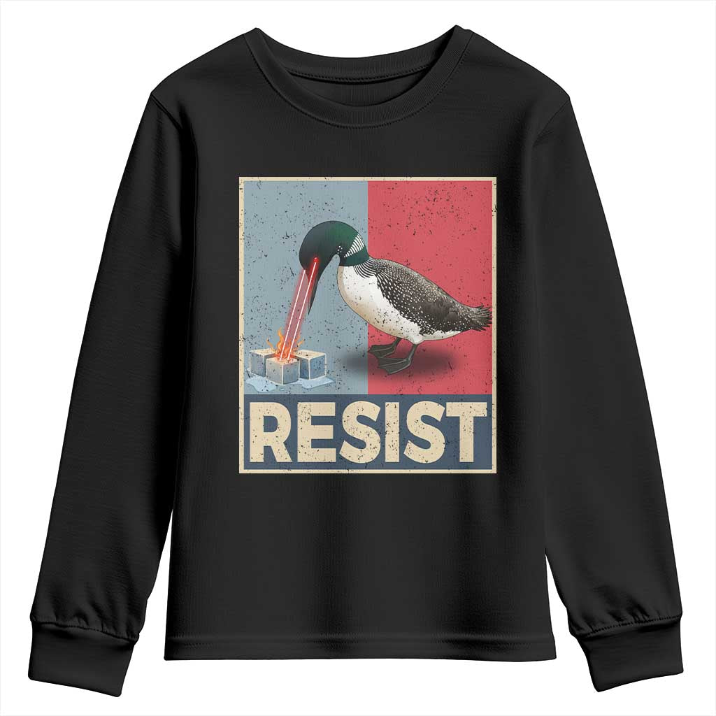 Minnesota Loon Resist Youth Sweatshirt Loon Bird Laser Ice Cube Poster Graphic TS11 Black Print Your Wear