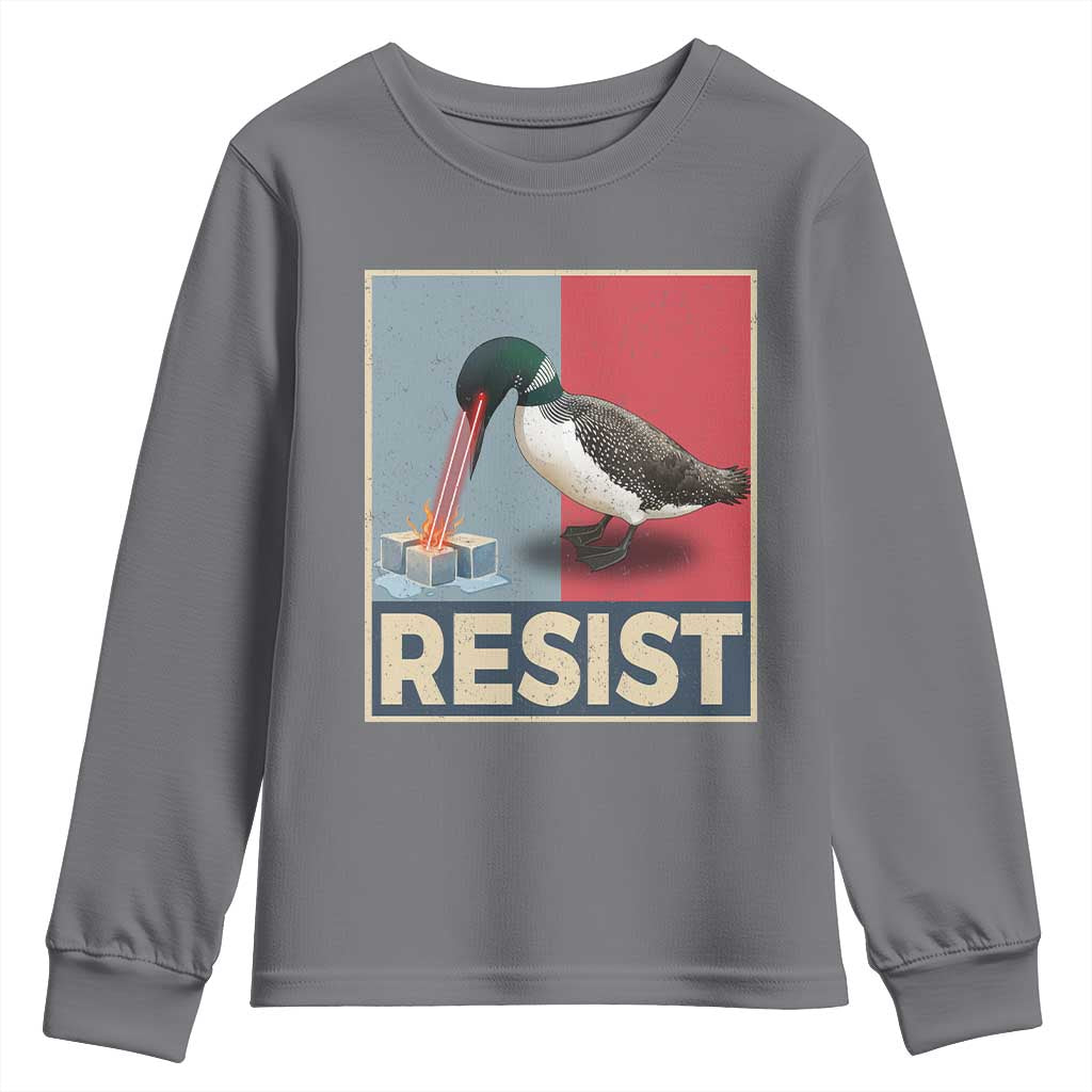 Minnesota Loon Resist Youth Sweatshirt Loon Bird Laser Ice Cube Poster Graphic TS11 Charcoal Print Your Wear