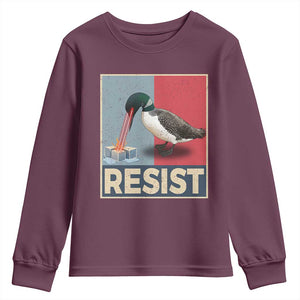 Minnesota Loon Resist Youth Sweatshirt Loon Bird Laser Ice Cube Poster Graphic TS11 Maroon Print Your Wear