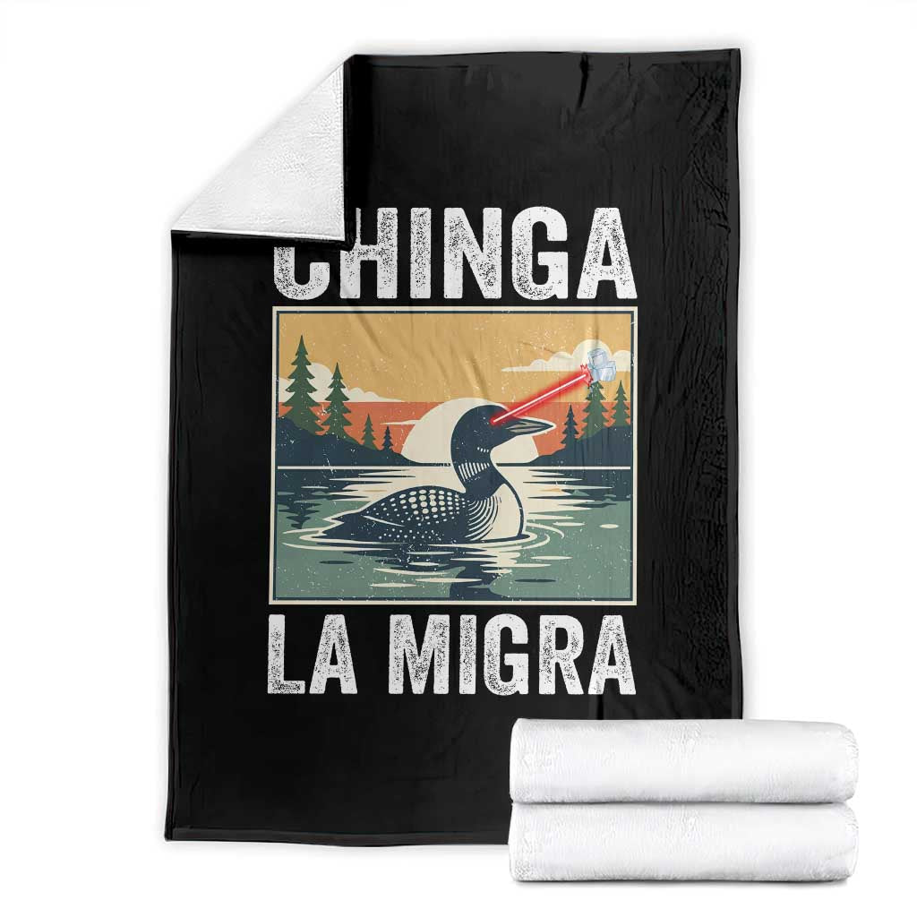 Chinga La Migra Throw Blanket Minnesota Loon Laser Ice Cube Political Protest TS11 Black Print Your Wear