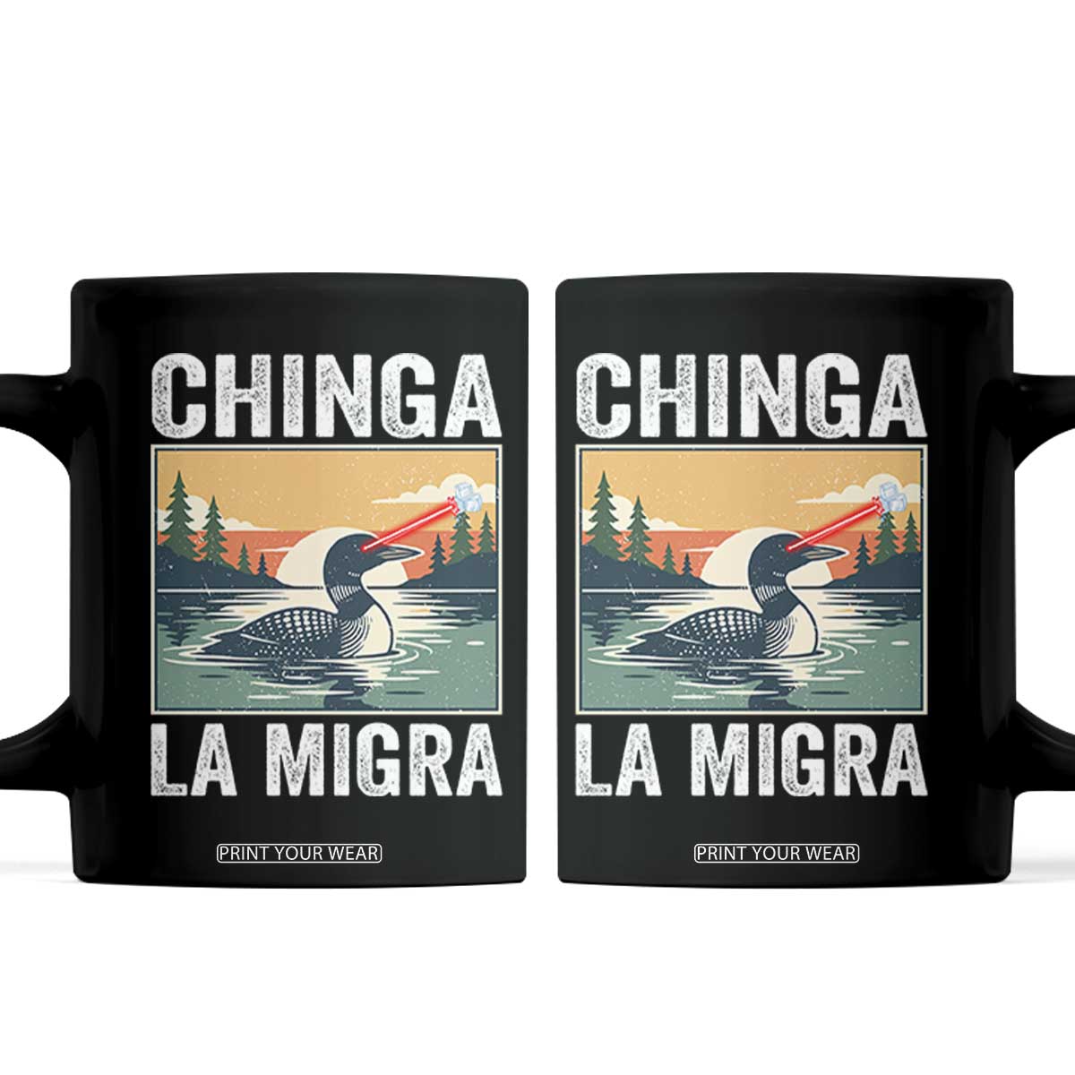 Chinga La Migra Coffee Mug Minnesota Loon Laser Ice Cube Political Protest TS11 Black Print Your Wear