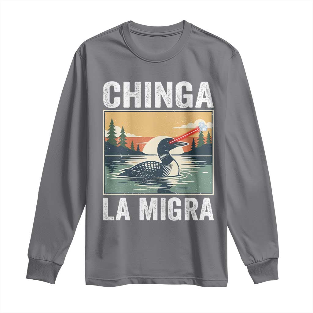 Chinga La Migra Long Sleeve Shirt Minnesota Loon Laser Ice Cube Political Protest TS11 Charcoal Print Your Wear