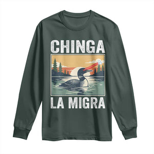 Chinga La Migra Long Sleeve Shirt Minnesota Loon Laser Ice Cube Political Protest TS11 Dark Forest Green Print Your Wear