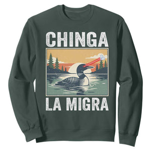 Chinga La Migra Sweatshirt Minnesota Loon Laser Ice Cube Political Protest TS11 Dark Forest Green Print Your Wear