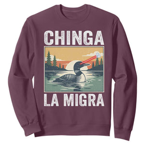 Chinga La Migra Sweatshirt Minnesota Loon Laser Ice Cube Political Protest TS11 Maroon Print Your Wear