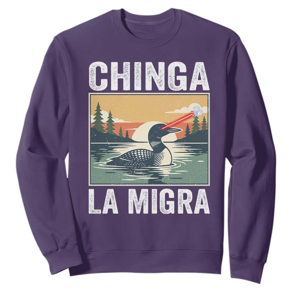 Chinga La Migra Sweatshirt Minnesota Loon Laser Ice Cube Political Protest TS11 Purple Print Your Wear