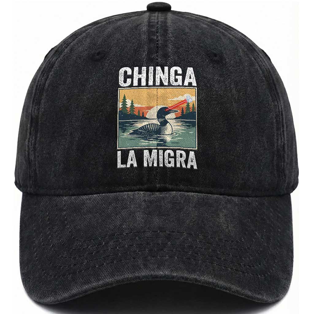 Chinga La Migra Washed Cotton Baseball Cap Minnesota Loon Laser Ice Cube Political Protest TS11 Print Your Wear