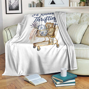 I Would Rather Be Thrifting Throw Blanket Funny Shopping Quote Thrift Lover TS11 Print Your Wear