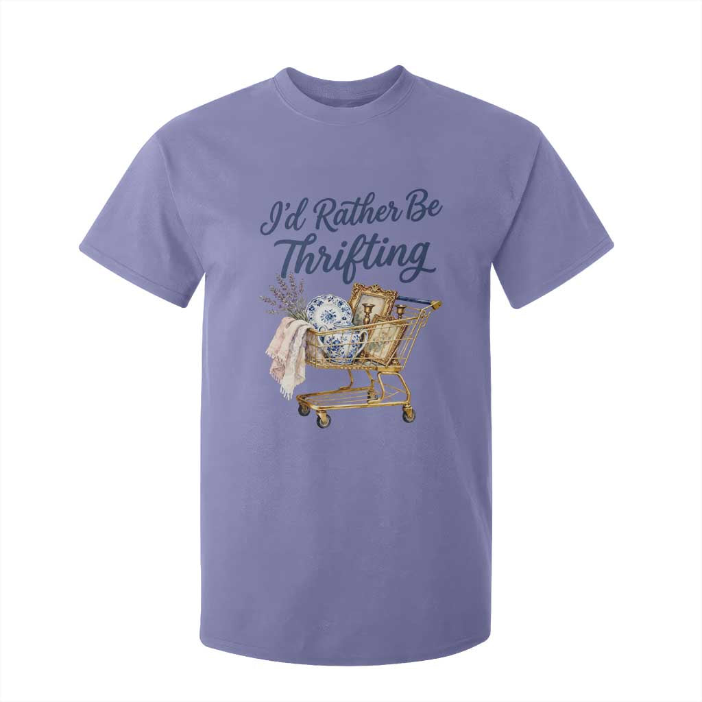 I Would Rather Be Thrifting T Shirt For Kid Funny Shopping Quote Thrift Lover TS11 Violet Print Your Wear