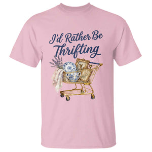 I Would Rather Be Thrifting T Shirt Funny Shopping Quote Thrift Lover TS11 Light Pink Print Your Wear
