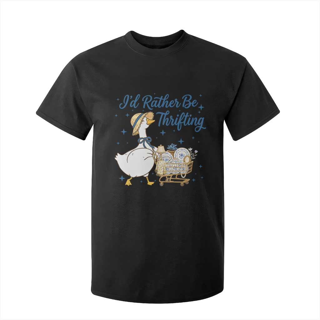 Silly Goose I Would Rather Be Thrifting T Shirt For Kid Funny Shopping Goose TS11 Black Print Your Wear