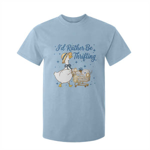 Silly Goose I Would Rather Be Thrifting T Shirt For Kid Funny Shopping Goose TS11 Light Blue Print Your Wear