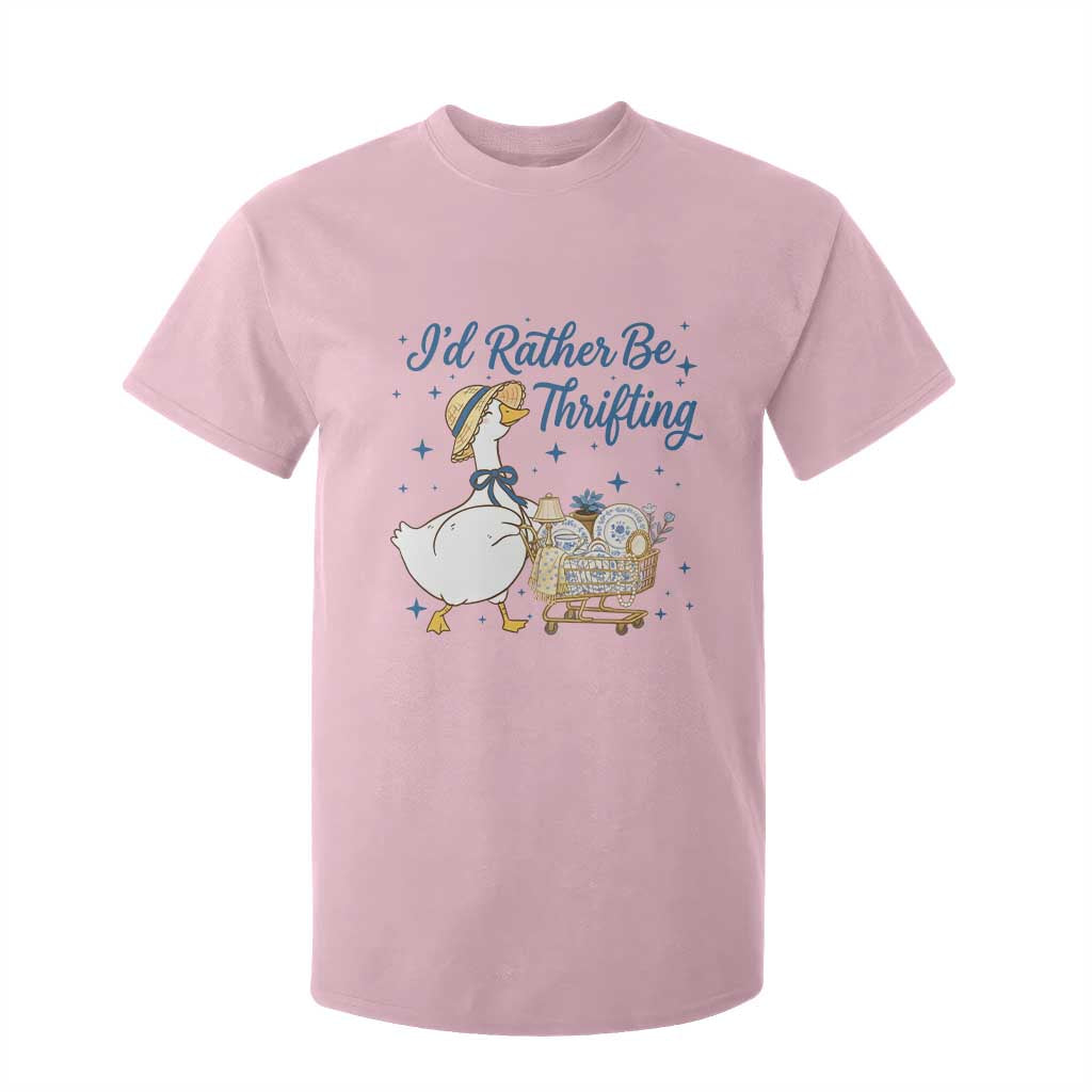 Silly Goose I Would Rather Be Thrifting T Shirt For Kid Funny Shopping Goose TS11 Light Pink Print Your Wear