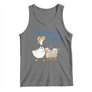 Silly Goose I Would Rather Be Thrifting Tank Top Funny Shopping Goose TS11 Black Heather Print Your Wear