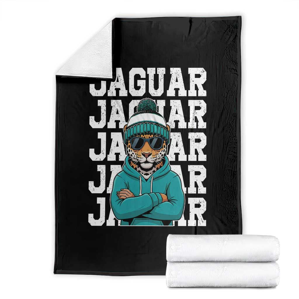 Jaguar Lover Throw Blanket JJF Football Fan Game Day TS11 Black Print Your Wear