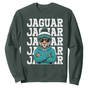 Jaguar Lover Sweatshirt JJF Football Fan Game Day TS11 Dark Forest Green Print Your Wear