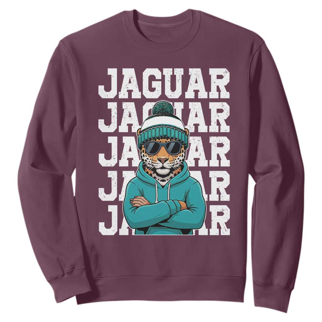 Jaguar Lover Sweatshirt JJF Football Fan Game Day TS11 Maroon Print Your Wear