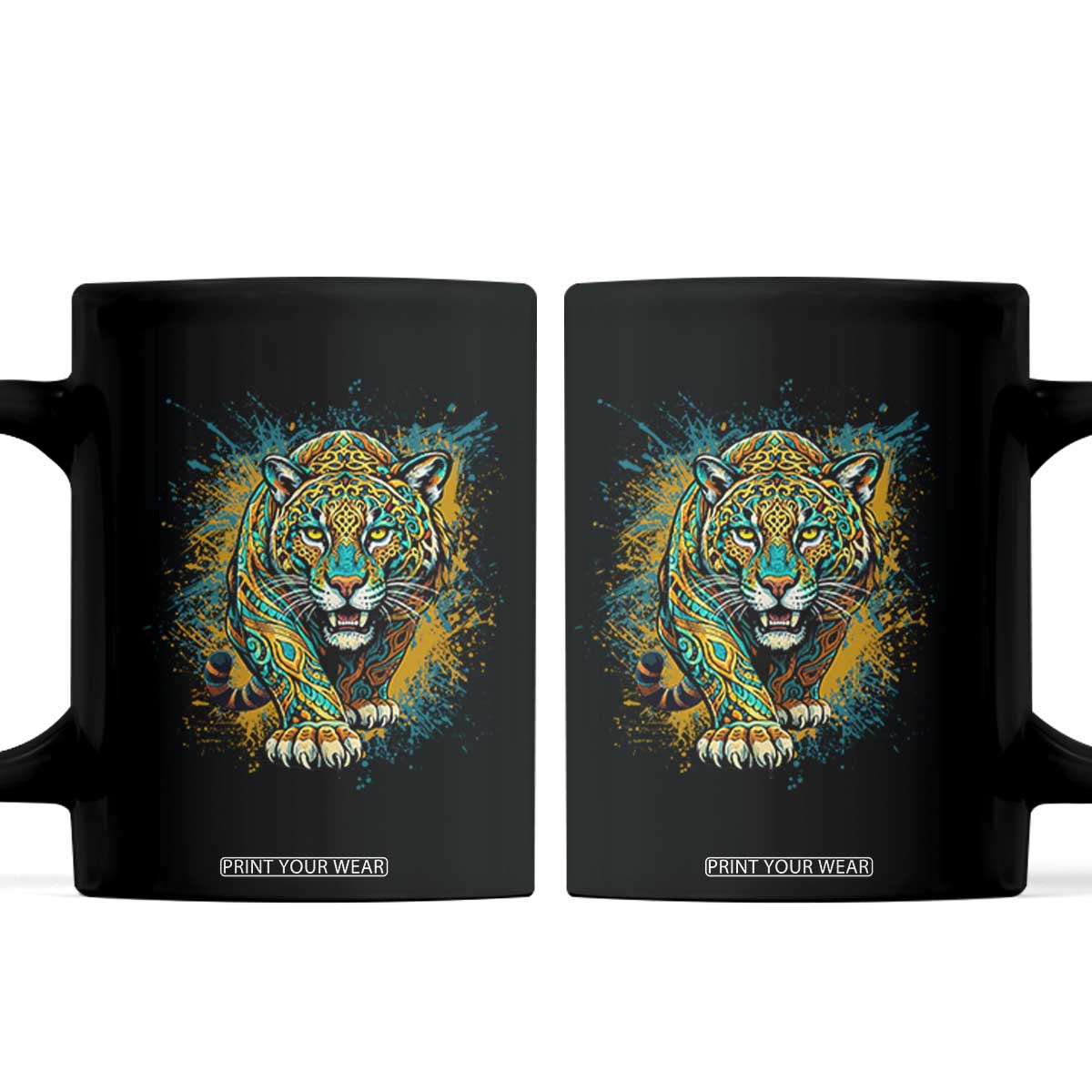 Mandala Spiritual Jaguar Zen Art Coffee Mug TS11 Black Print Your Wear