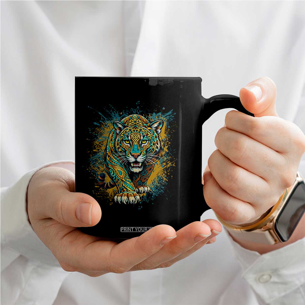 Mandala Spiritual Jaguar Zen Art Coffee Mug TS11 Print Your Wear