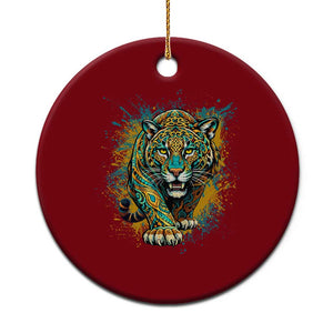 Mandala Spiritual Jaguar Zen Art Ceramic Ornament TS11 1pc Red Print Your Wear