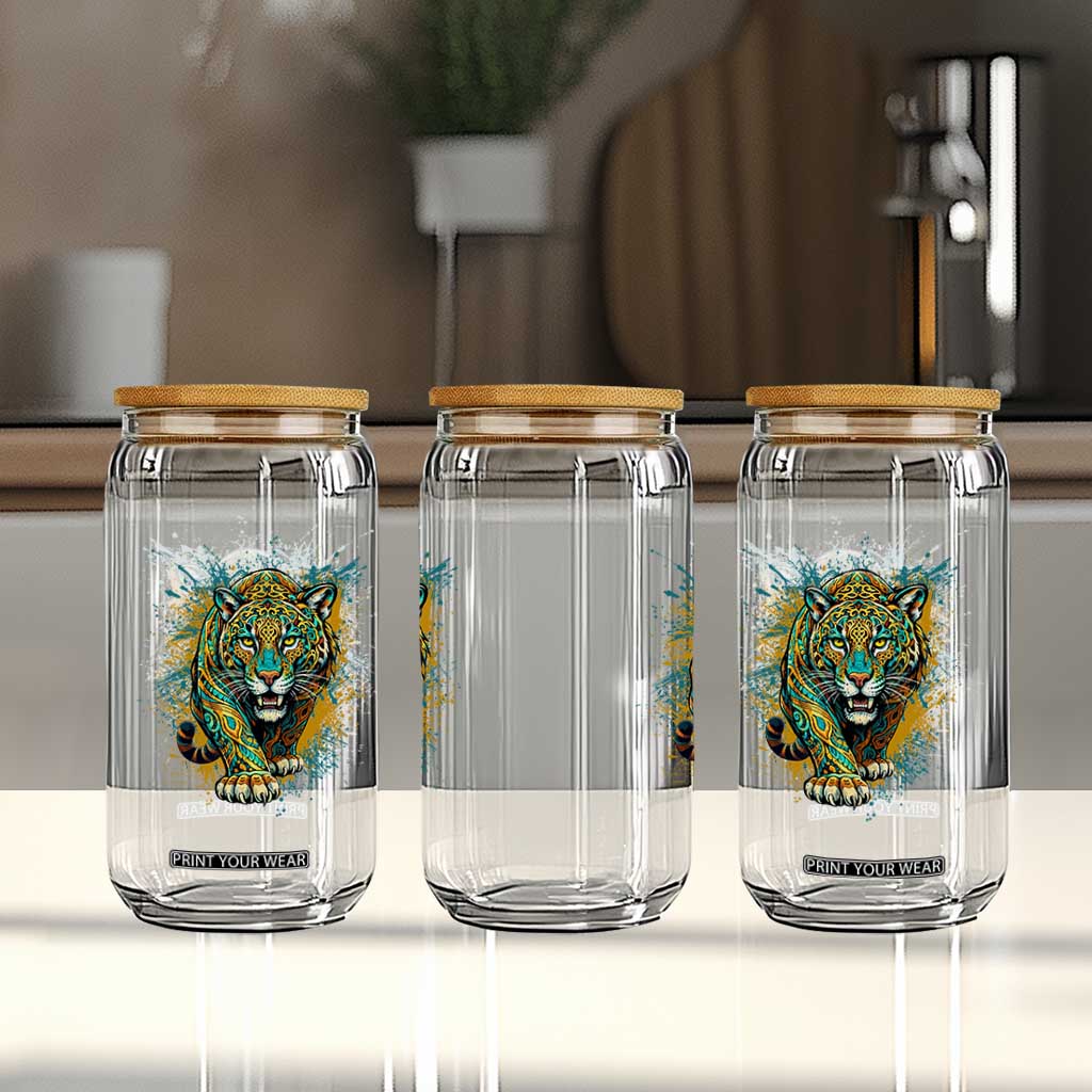 Mandala Spiritual Jaguar Zen Art Glass Can TS11 Print Your Wear